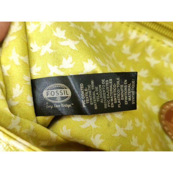 Fossil Tree Print Women's Adjustable Shoulder Crossbody Bag PVC Coated Textured - Picture 9 of 9